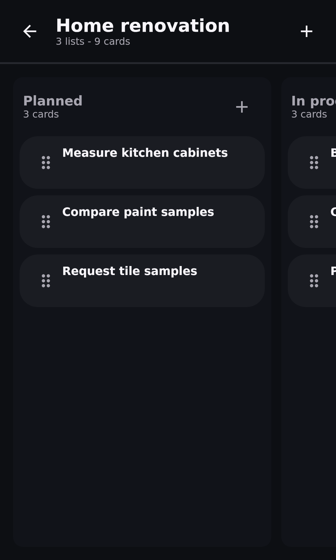 Deck Kanban board: Ready